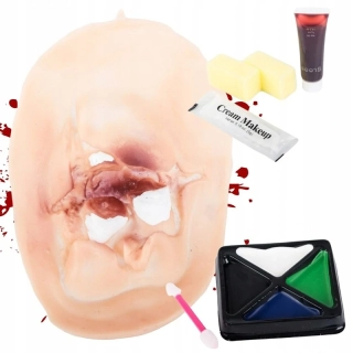 Falešná rána na Halloween s příslušenstvím – realistický make-up efekt kousnutí